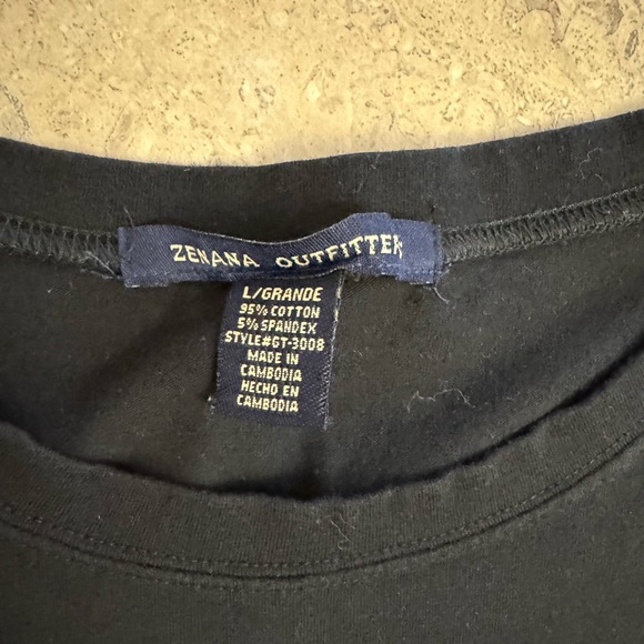 Zenana Outfitters Black Wing TShirt Large - Picture 3 of 3